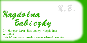 magdolna babiczky business card